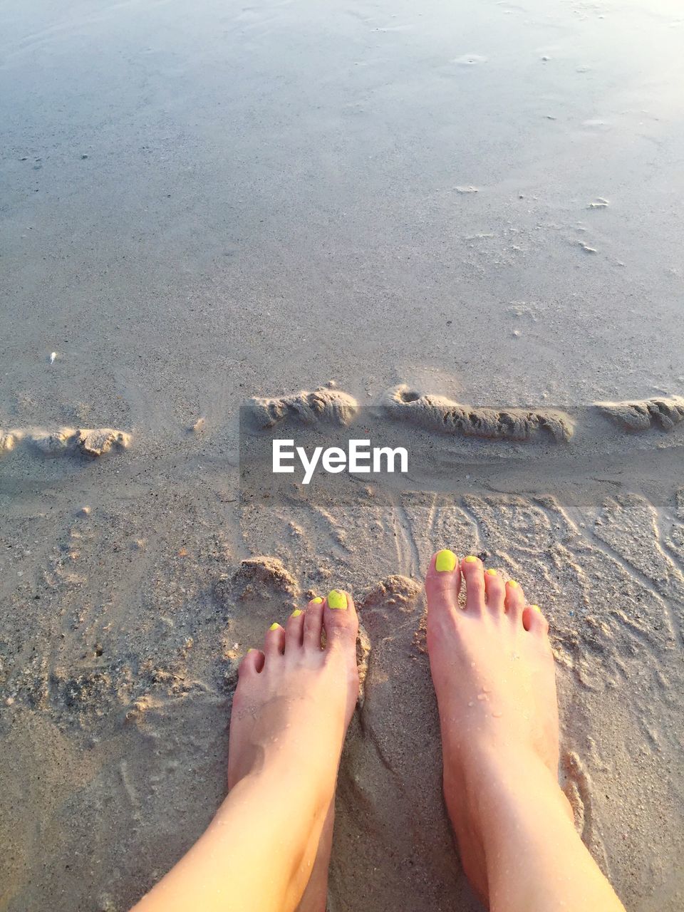 Low section of woman at beach