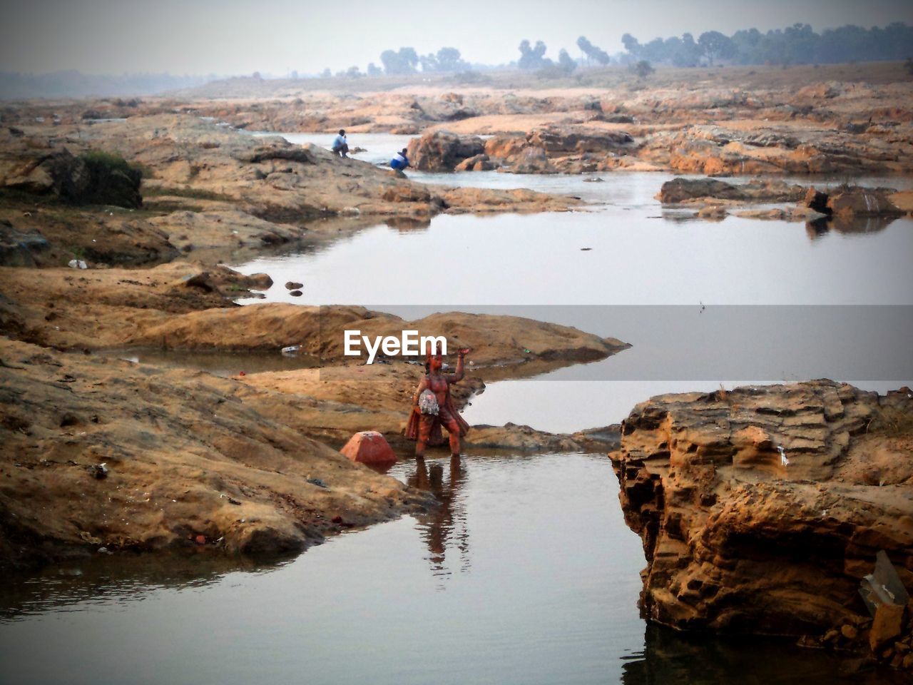 View of lake amidst rocks