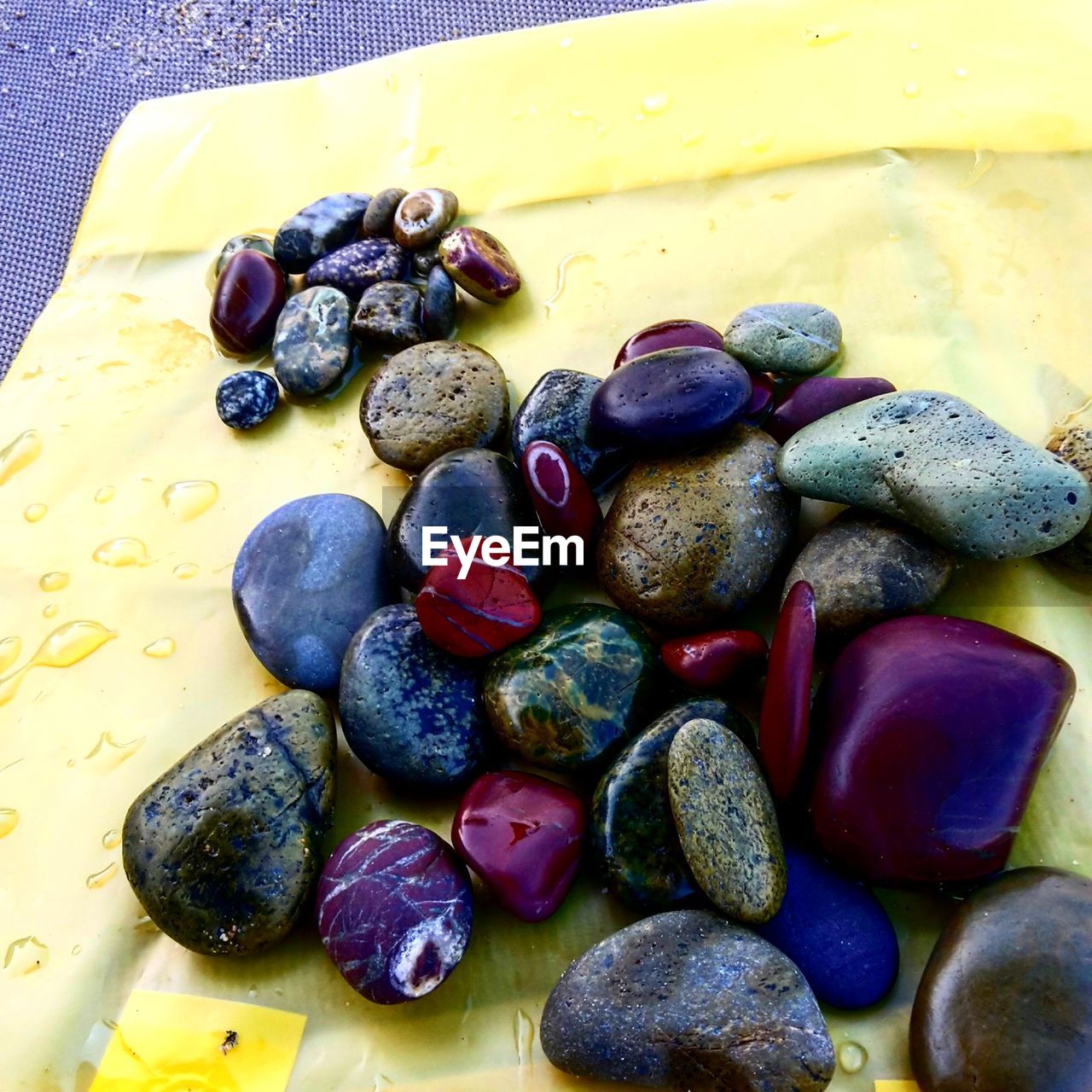 High angle view of stones