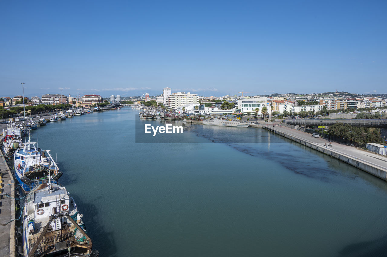Panorama of the port of pescara from the bridge of the sea