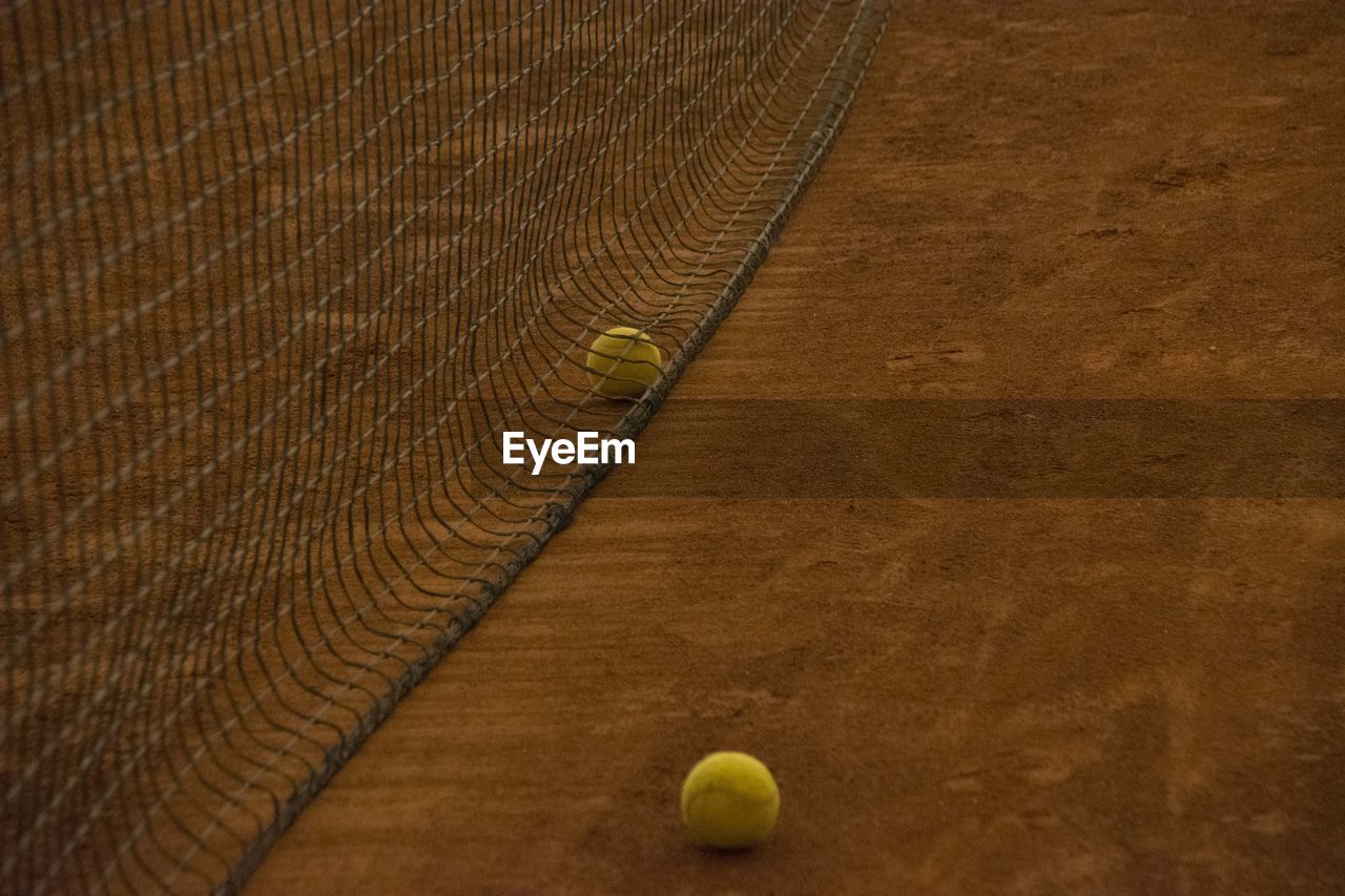 View of tennis balls on court