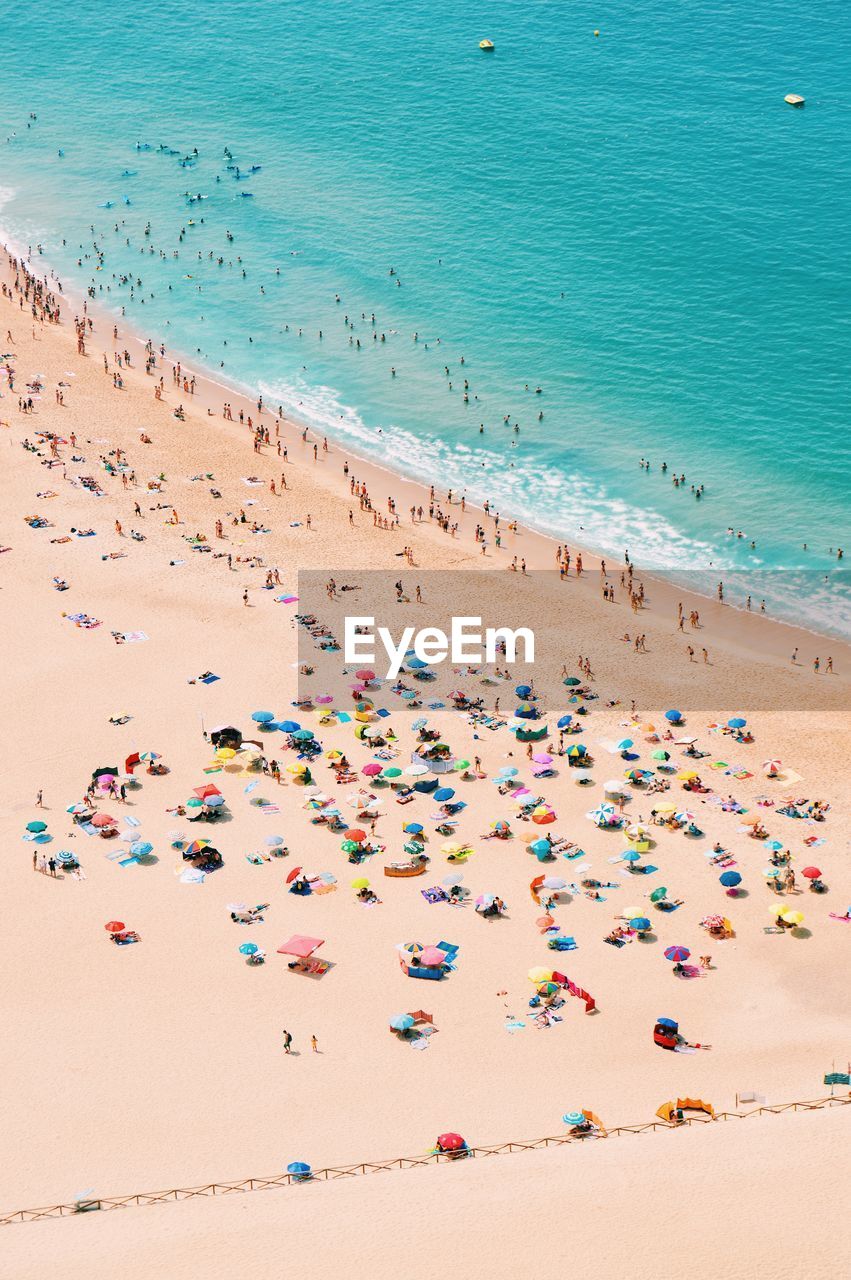 Aerial view of people at beach