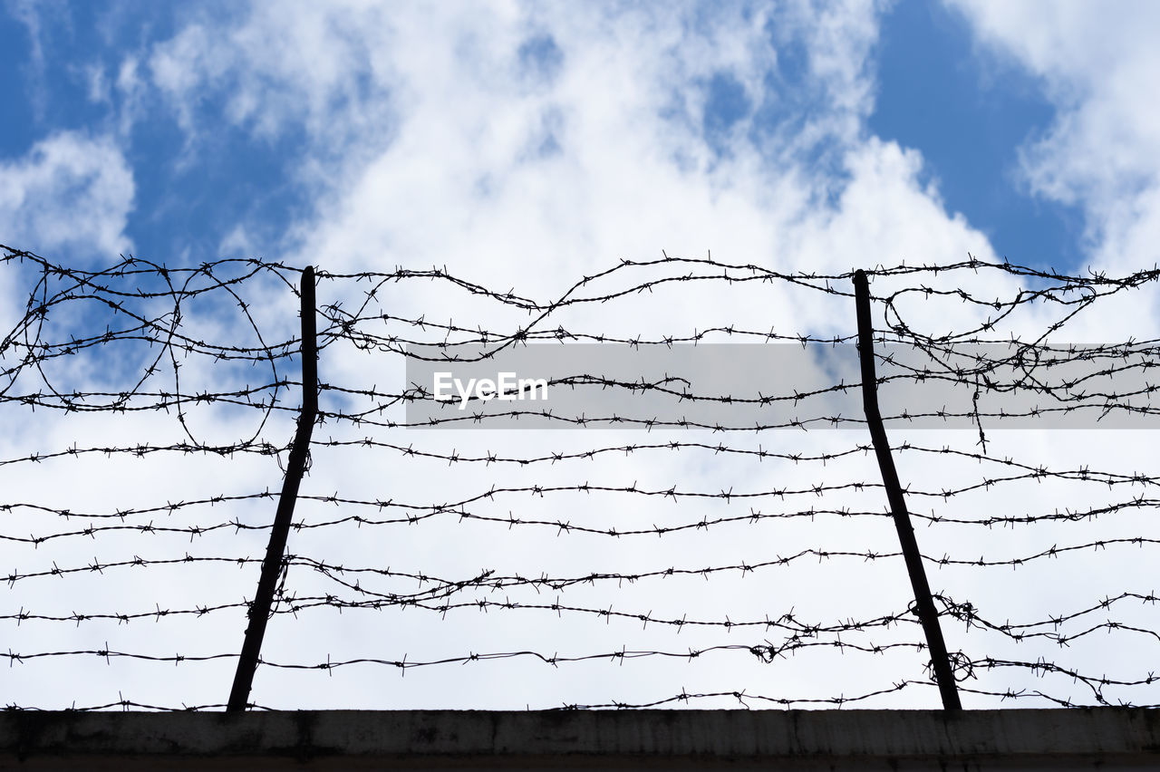 LOW ANGLE VIEW OF FENCE AGAINST SKY