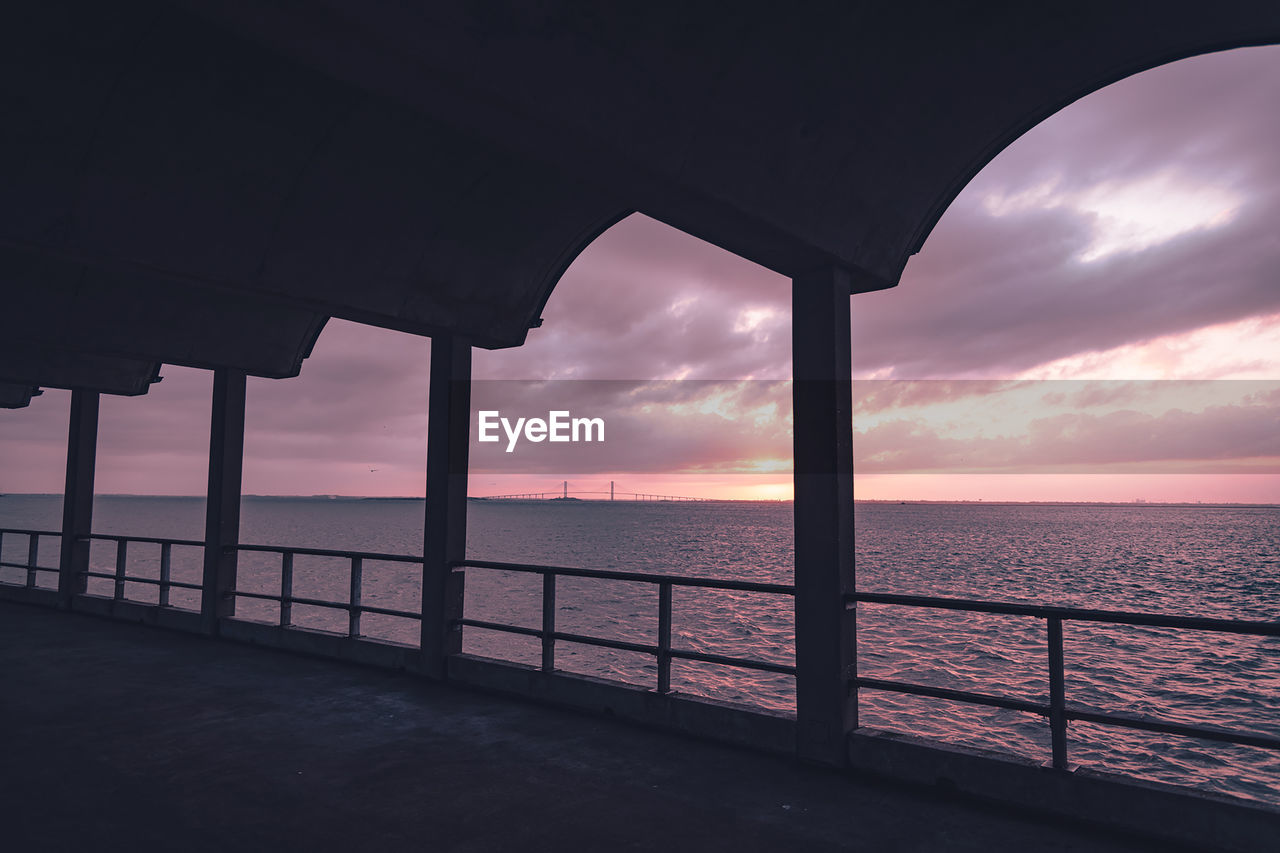 scenic view of sea against sky at sunset