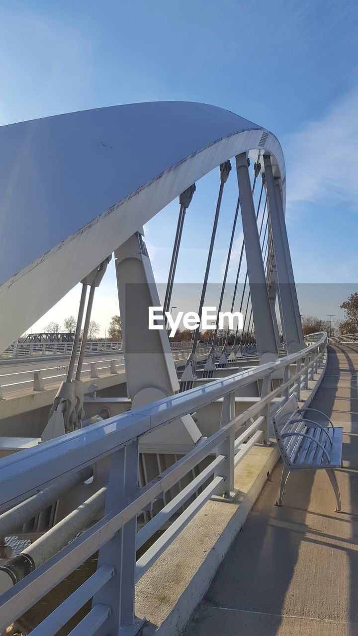 Close-up of bridge against sky