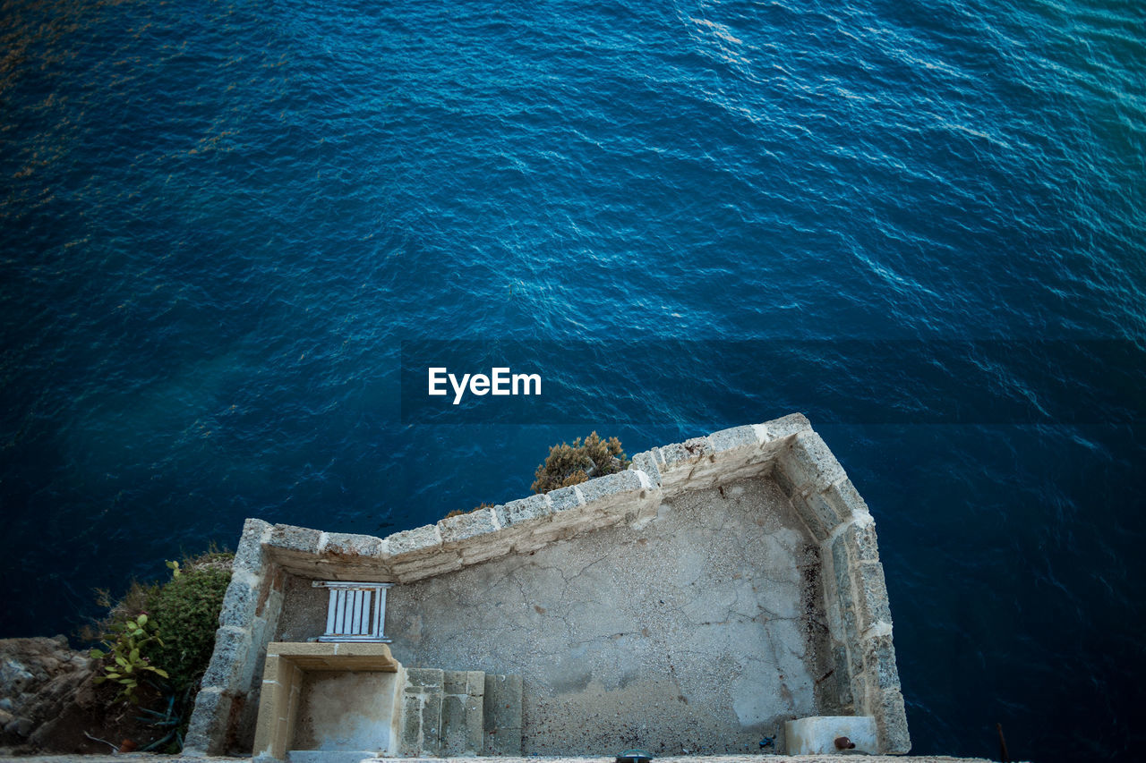 High angle view of sea