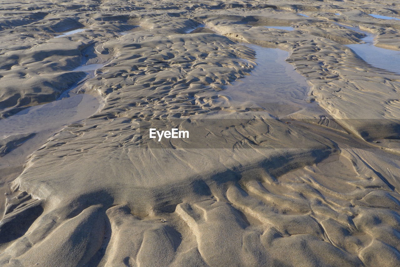 High angle view of sandy beach