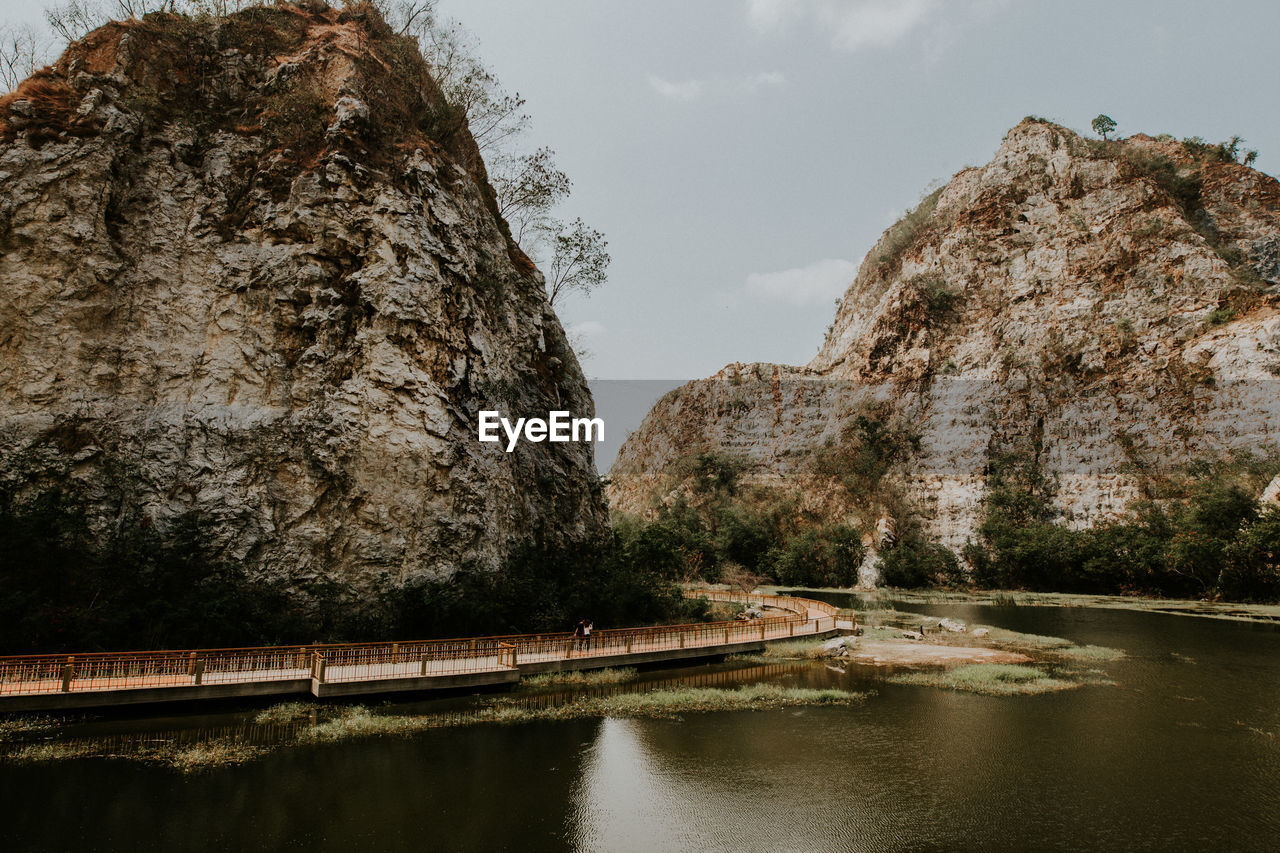 Scenic view of river amidst trees against sky