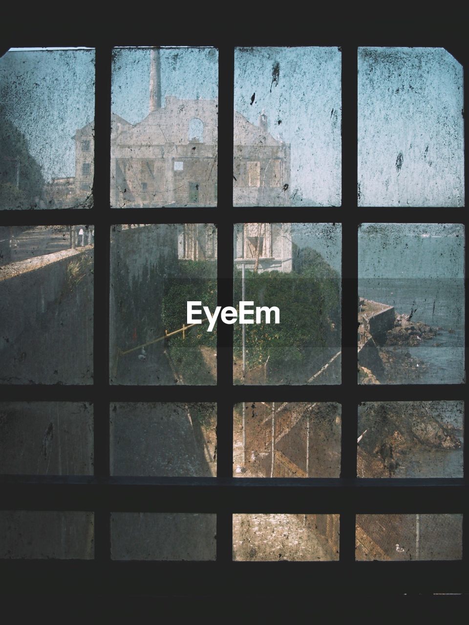 Full frame shot of weathered window