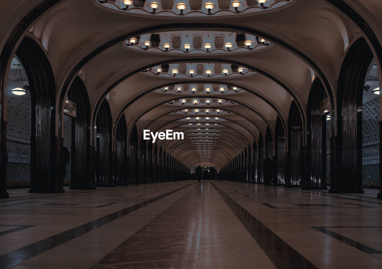 ILLUMINATED CORRIDOR OF HISTORIC BUILDING