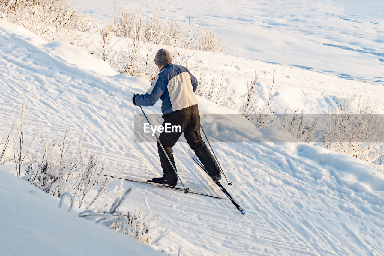 Winter landscape of siberia. view of river.