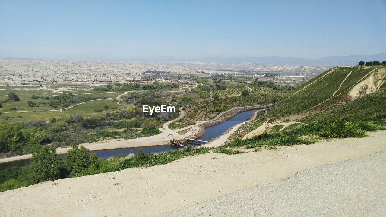 High angle view of landscape against sky