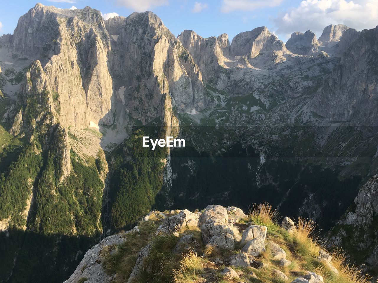 Panoramic view of rocky mountains