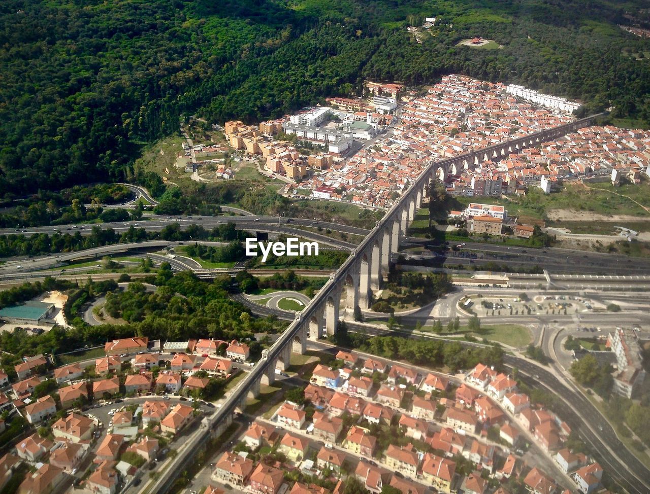 Aerial view of residential district