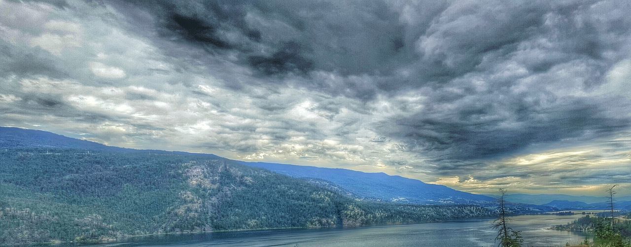 SCENIC VIEW OF MOUNTAINS AGAINST CLOUDY SKY