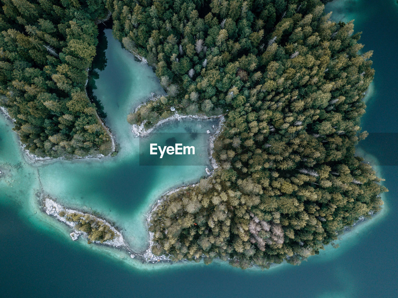 Aerial view of archipelago in sea