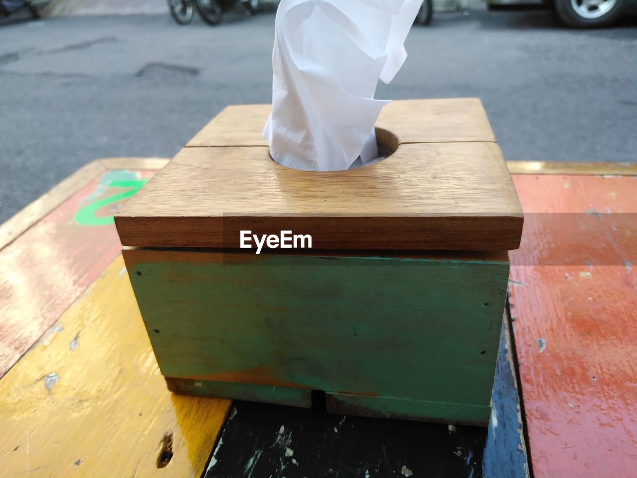 Close-up of tissue box