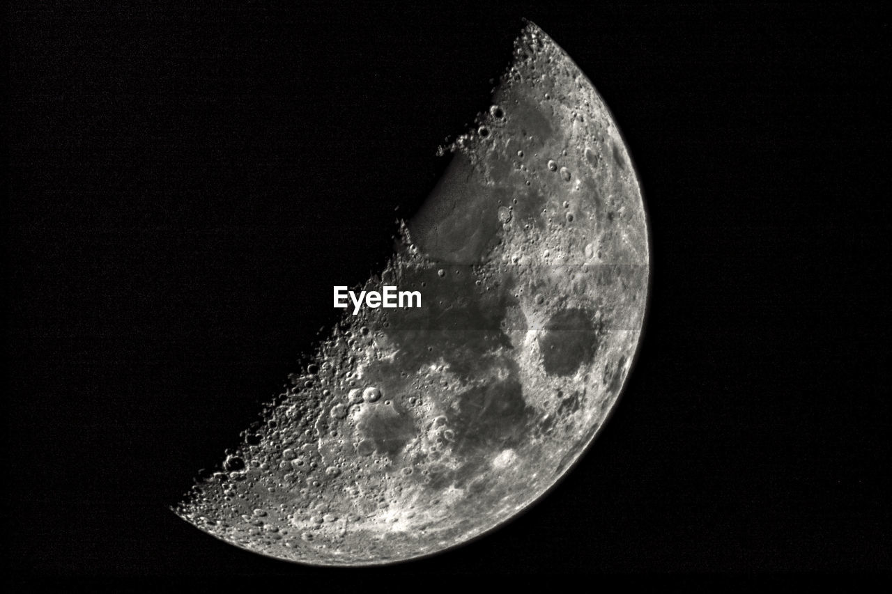 Low angle view of moon against clear sky