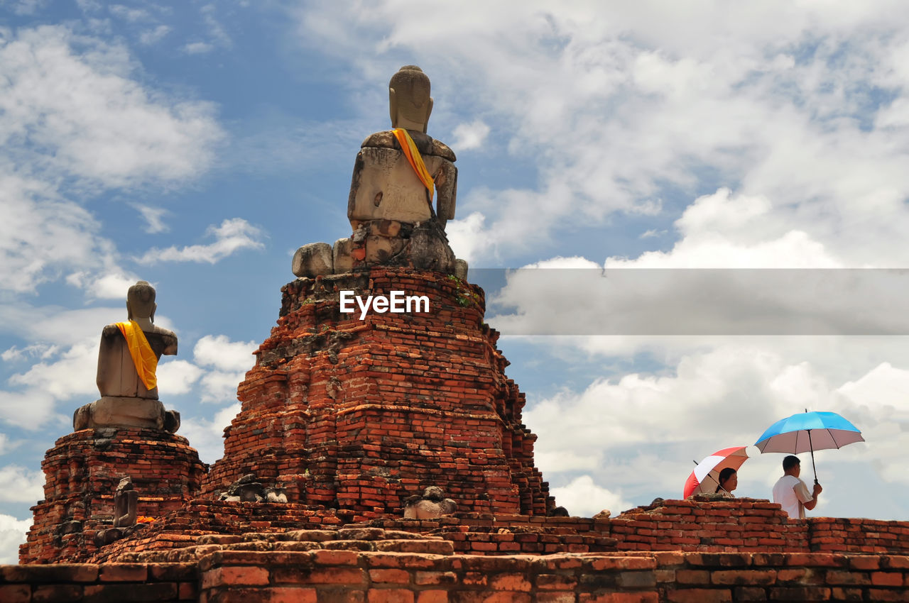 LOW ANGLE VIEW OF BUDDHA STATUE AGAINST SKY