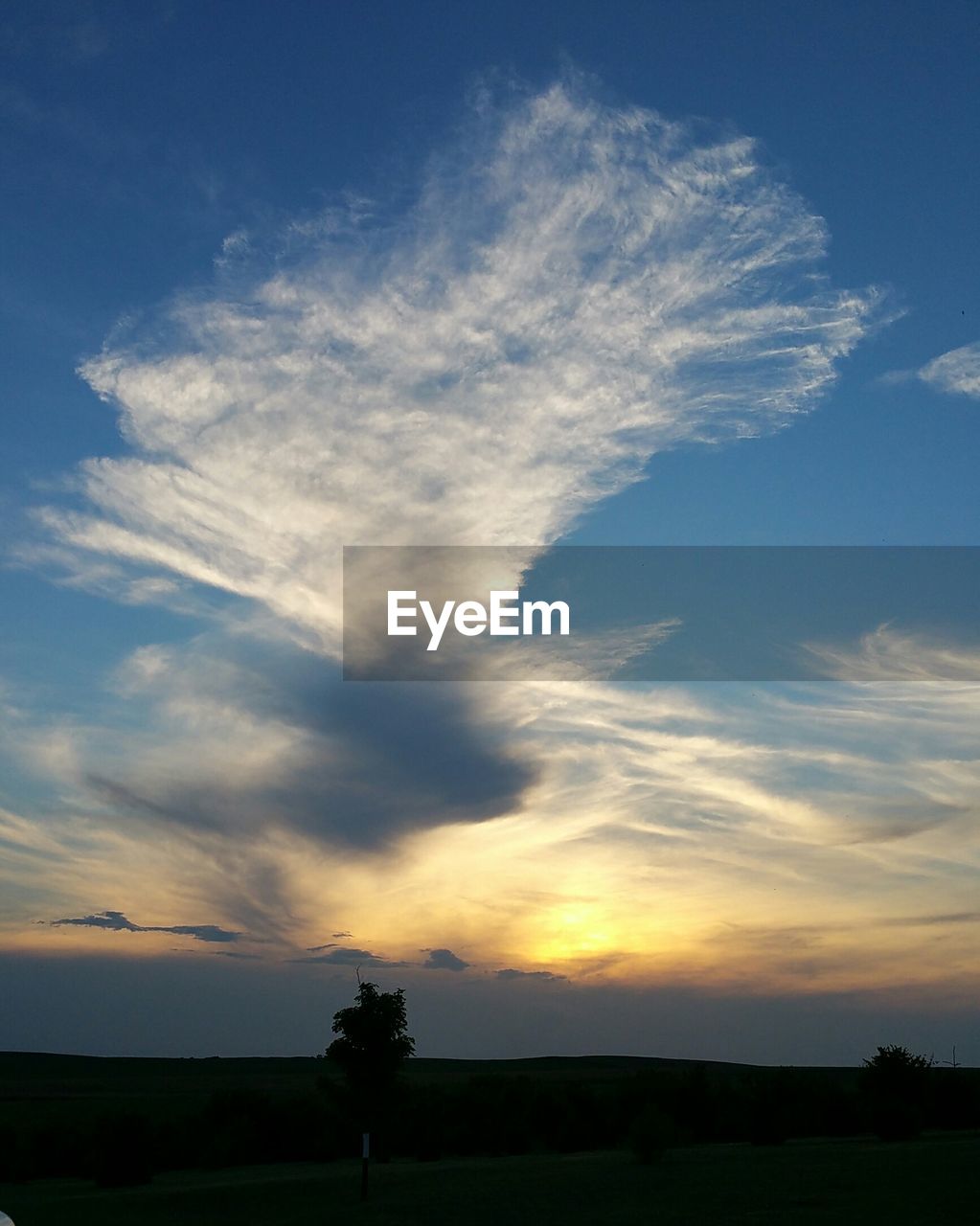 SILHOUETTE OF LANDSCAPE AT SUNSET