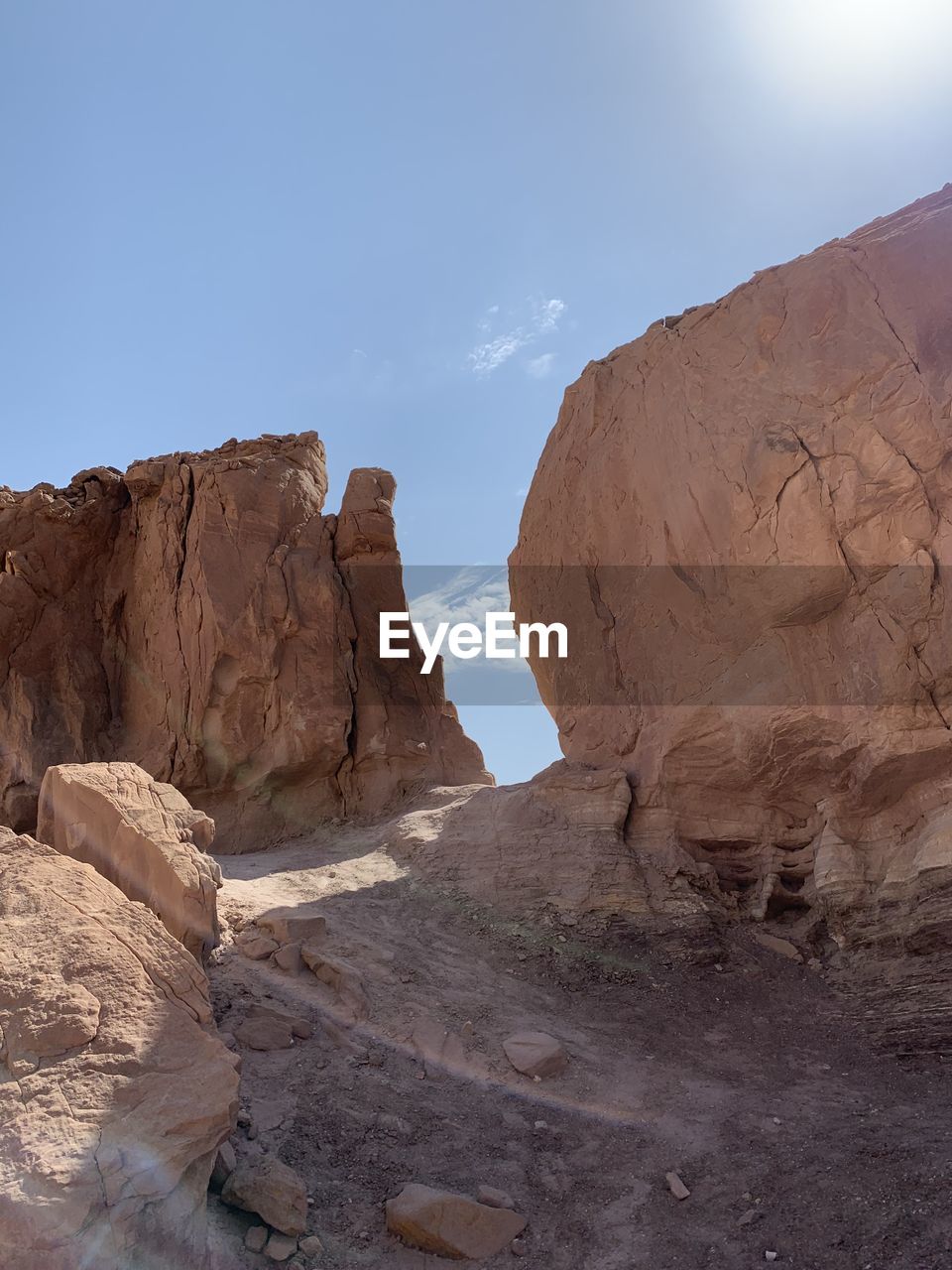Rock formations in desert against sky