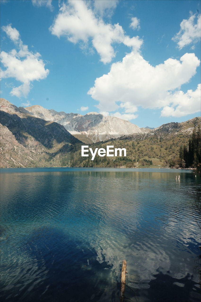 Scenic view of lake and mountains