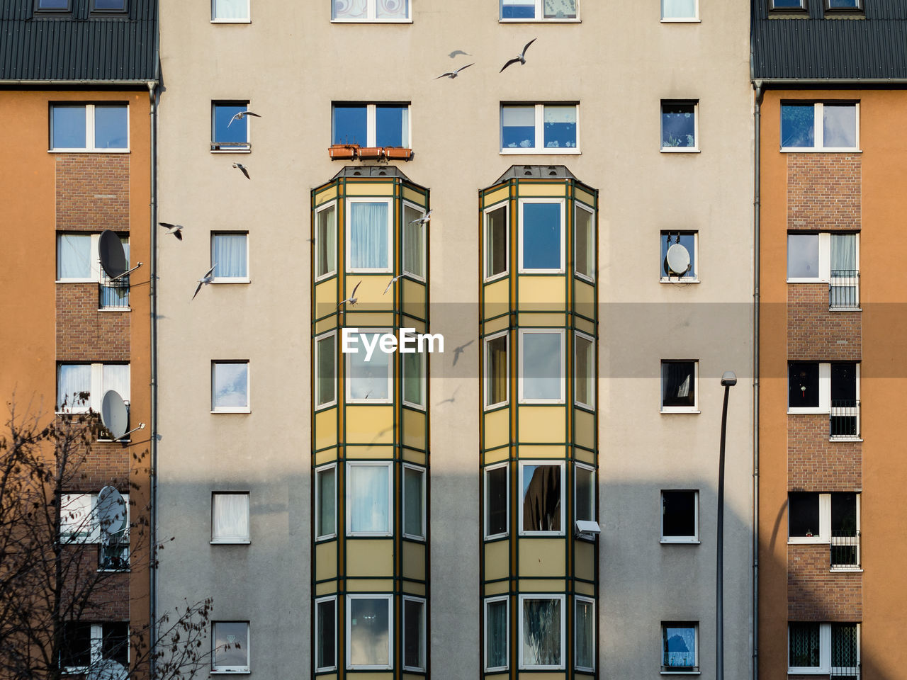 Low angle view of building in city