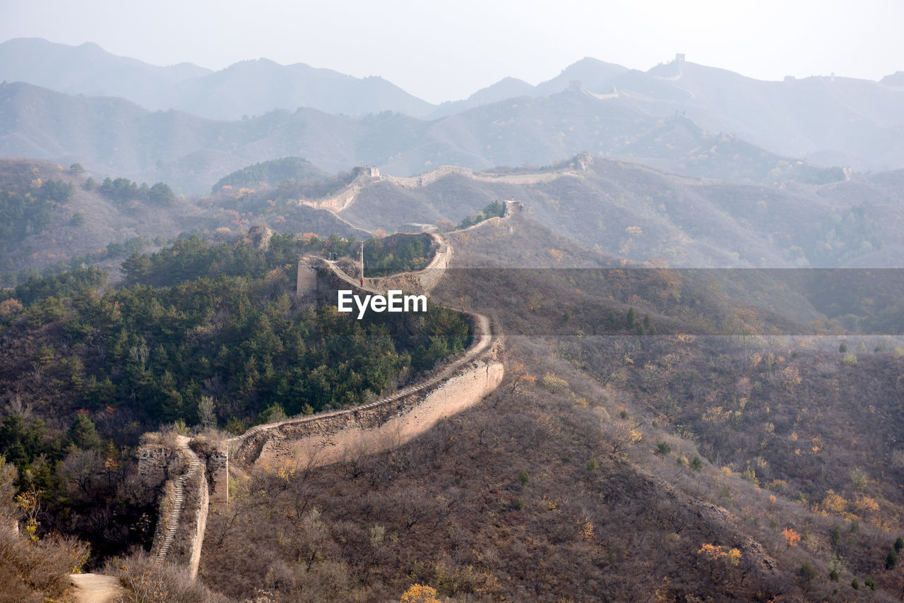 Aerial view of great wall of china