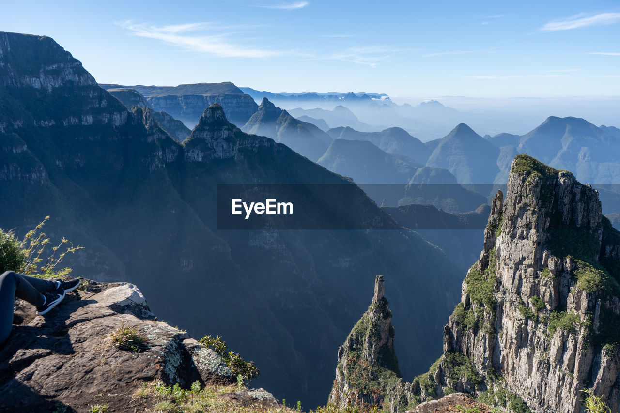 Panoramic view of mountains against sky