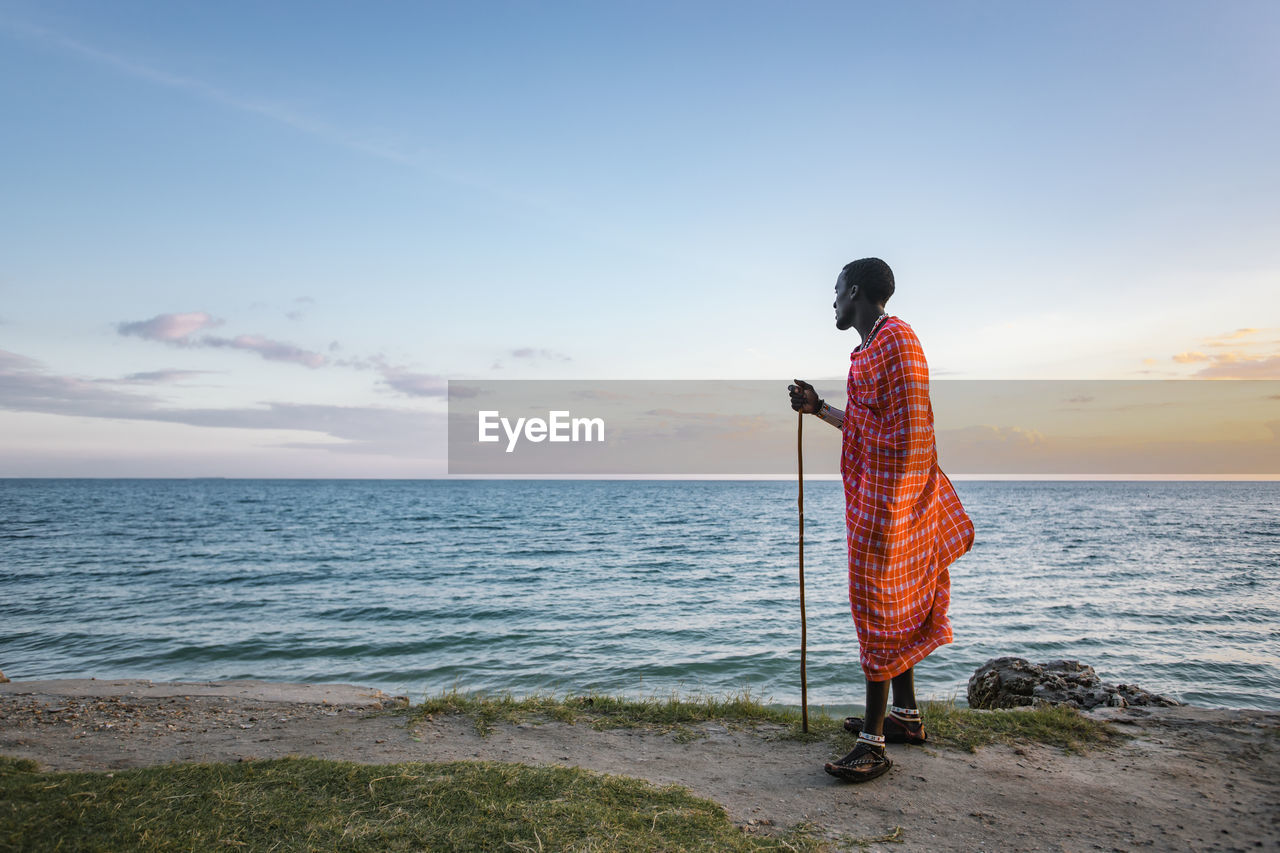 Maasai man on the beach