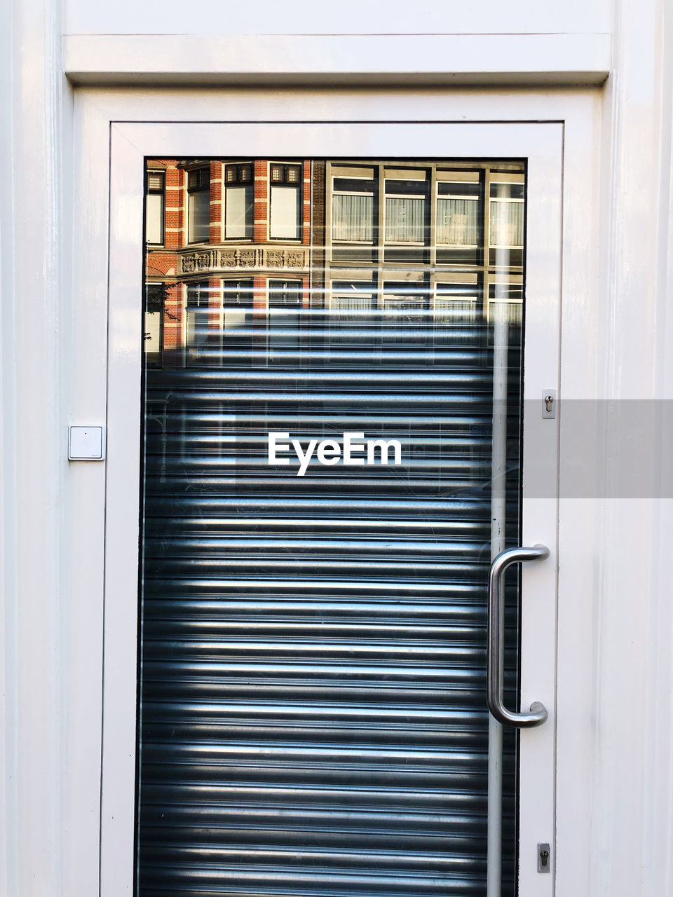 Close-up of closed window of building