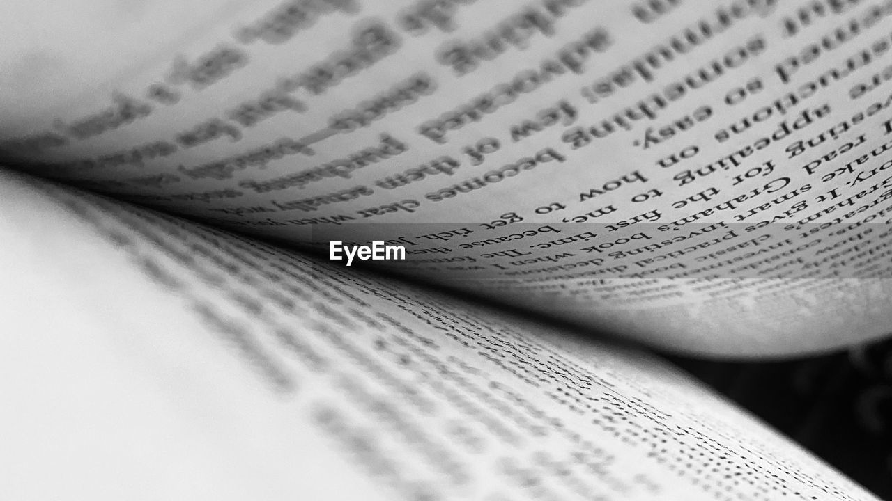 Close-up of open book