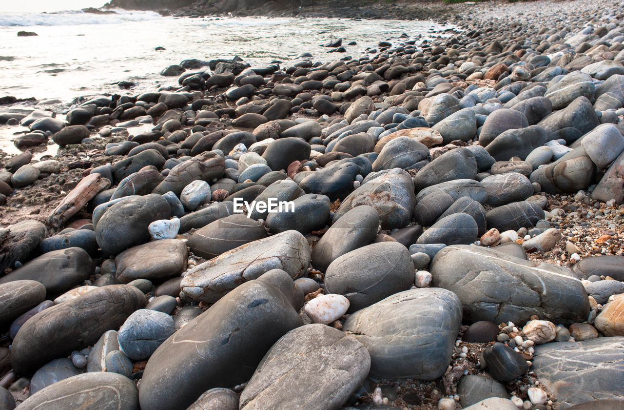 Surface level of pebble beach