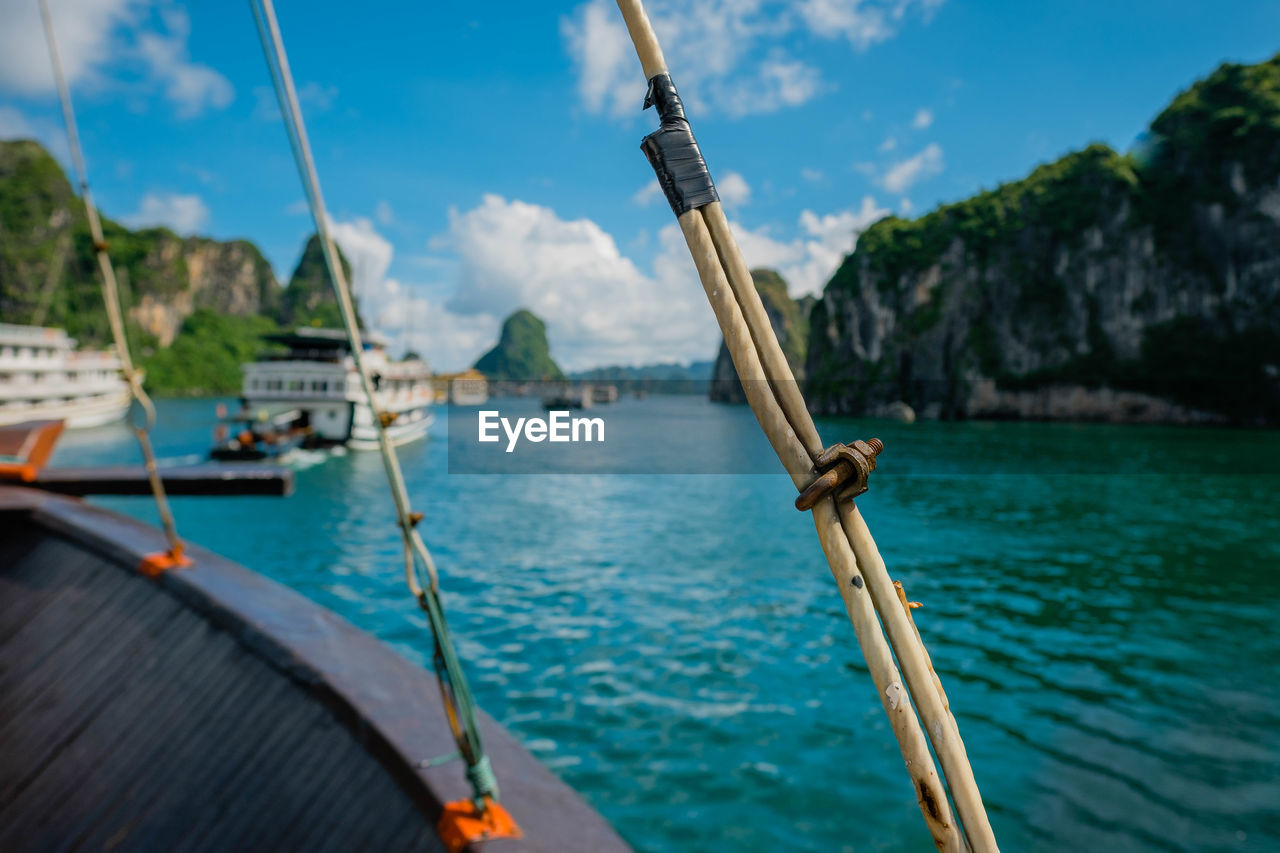 Close-up of boat in sea