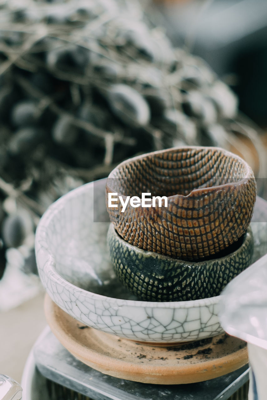 Close-up of bowls