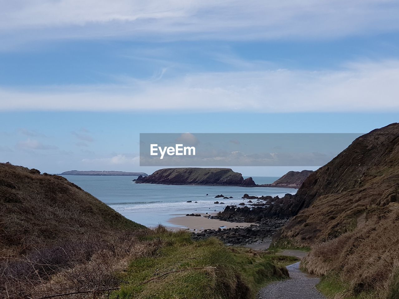Scenic view of beach against sky