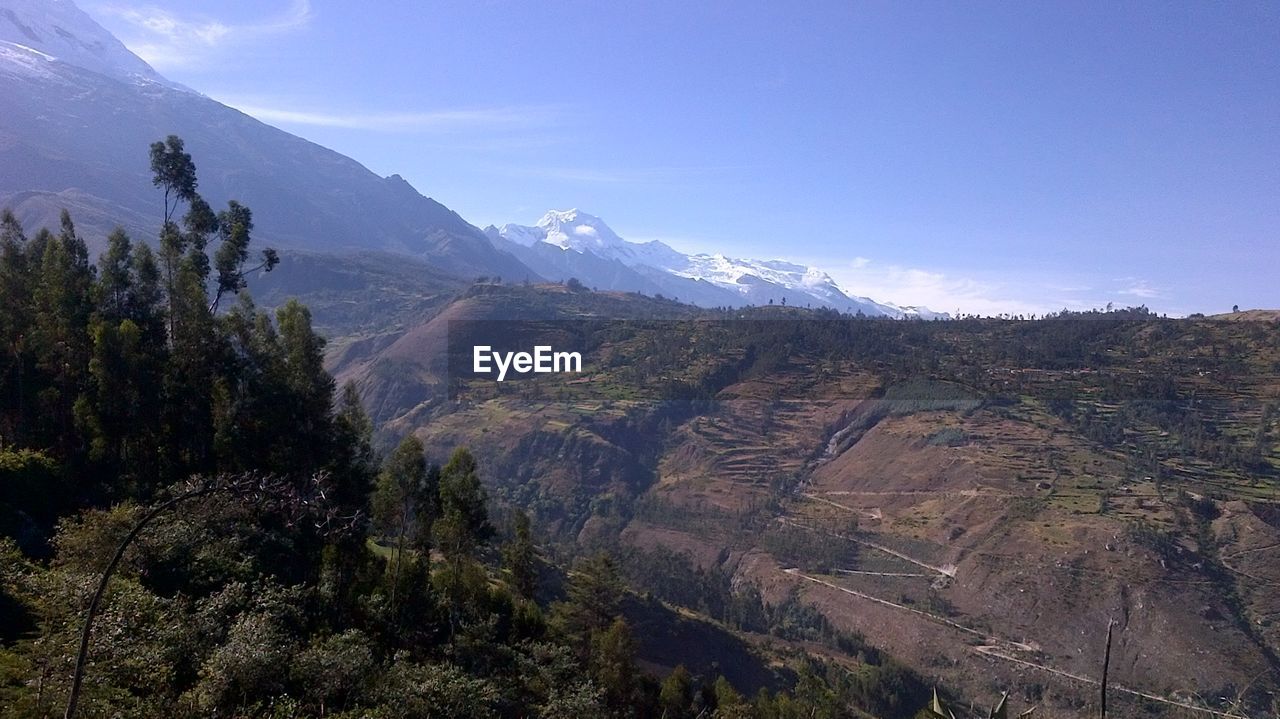 PANORAMIC VIEW OF LANDSCAPE AGAINST MOUNTAIN RANGE