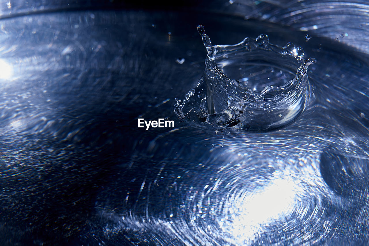 close-up of water splashing
