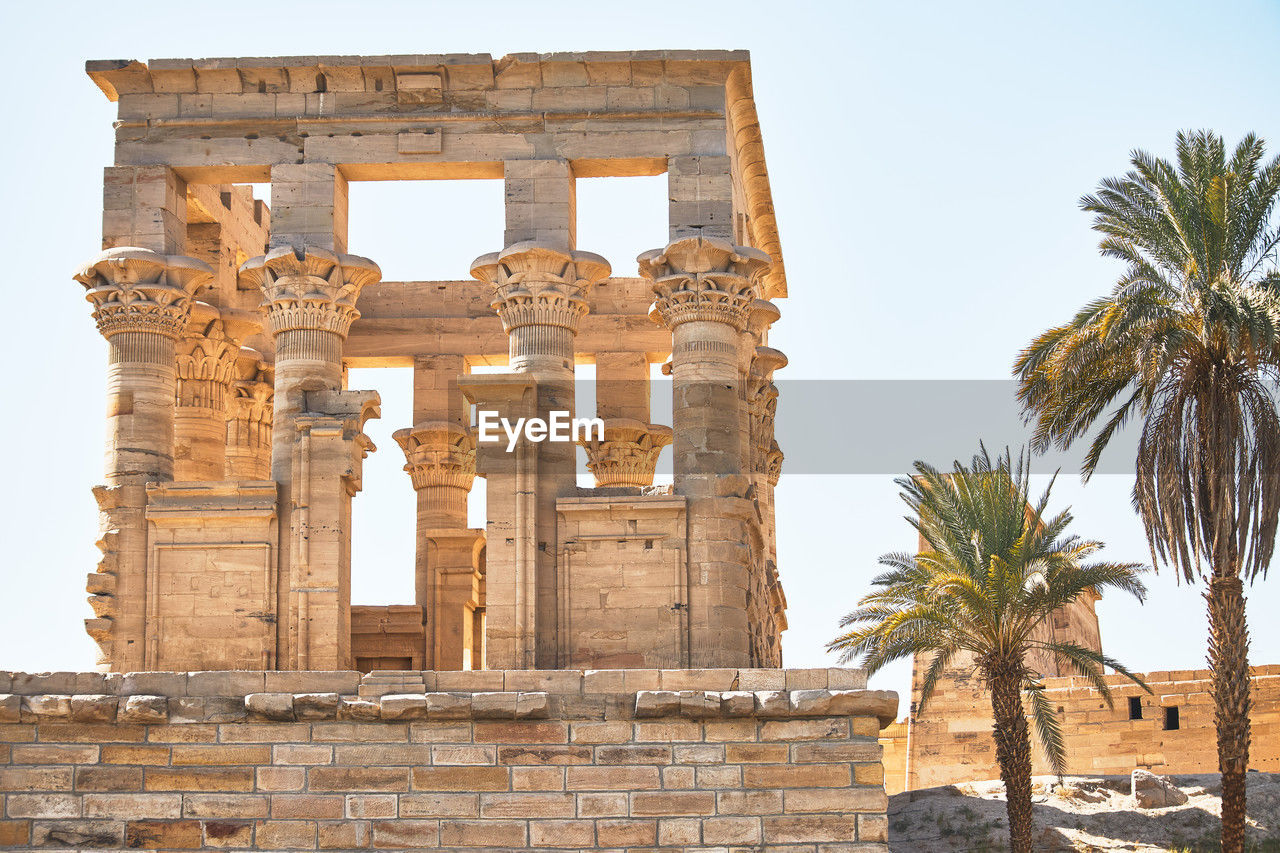 The philae temple. popular egyptian landmark. ancient egypt. vacation destination. historic site