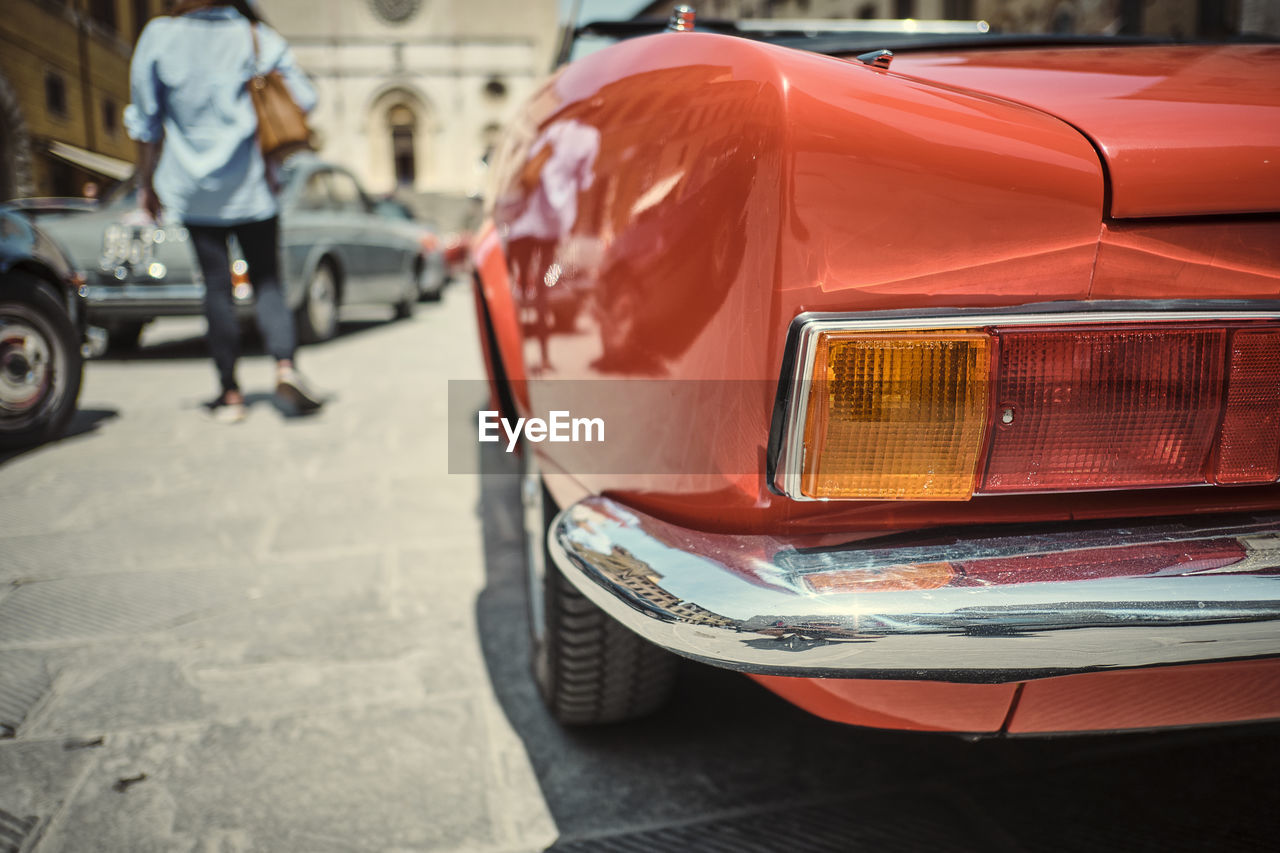 Vintage car on street