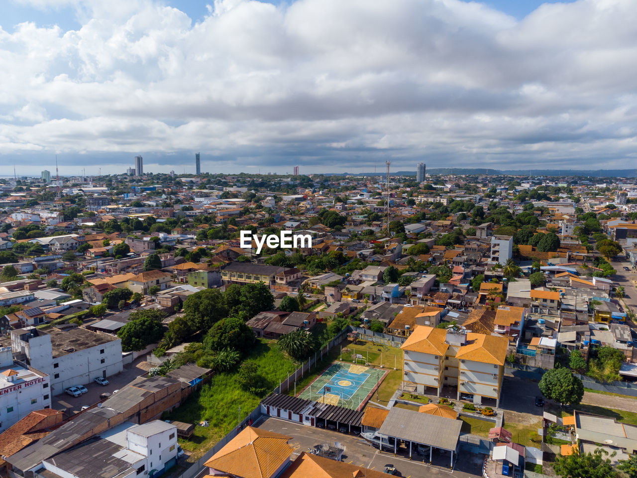 Aerial view of the city of santarèm in the state of parà in brazil