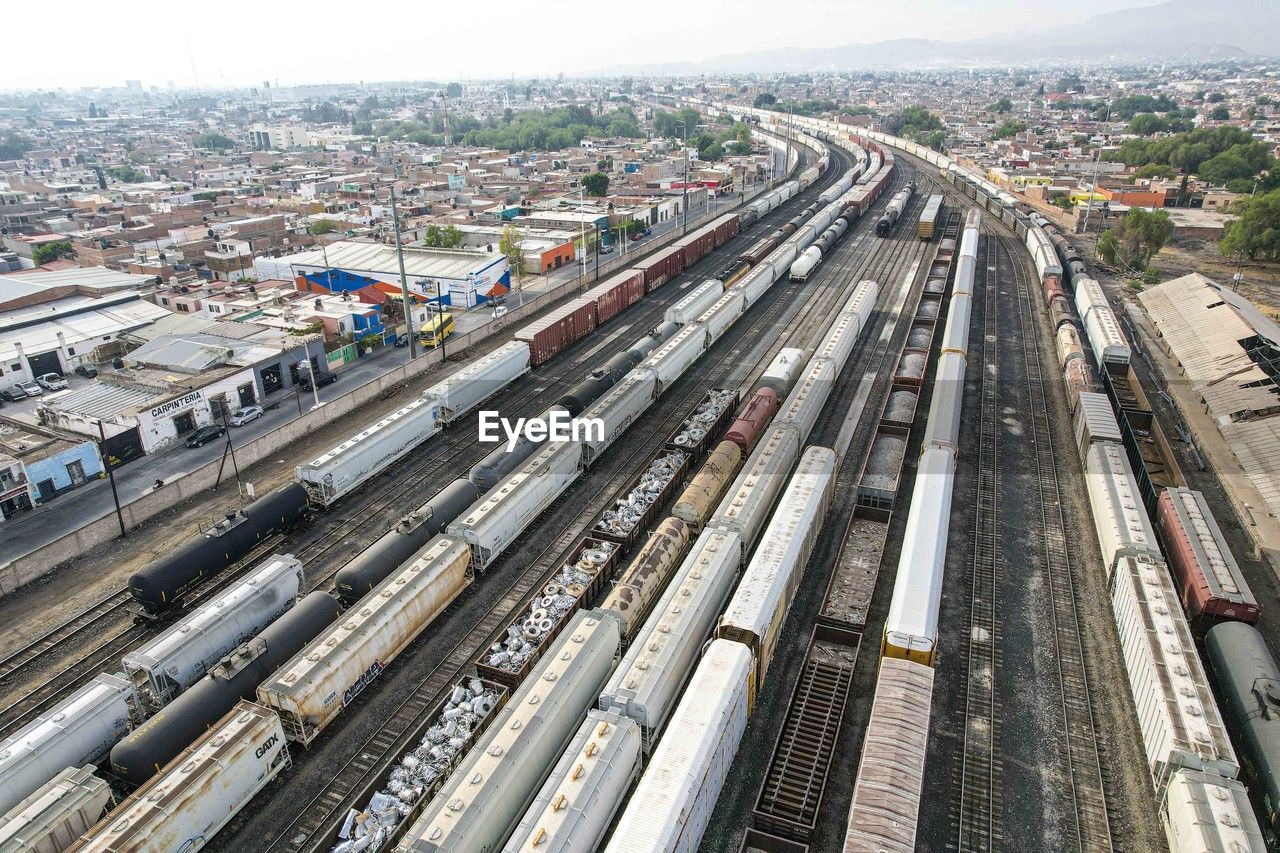 high angle view of buildings in city