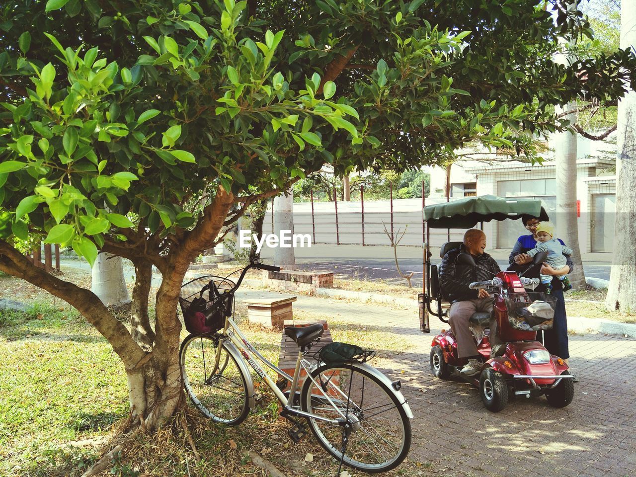 BICYCLE RIDING MOTORCYCLE ON ROAD