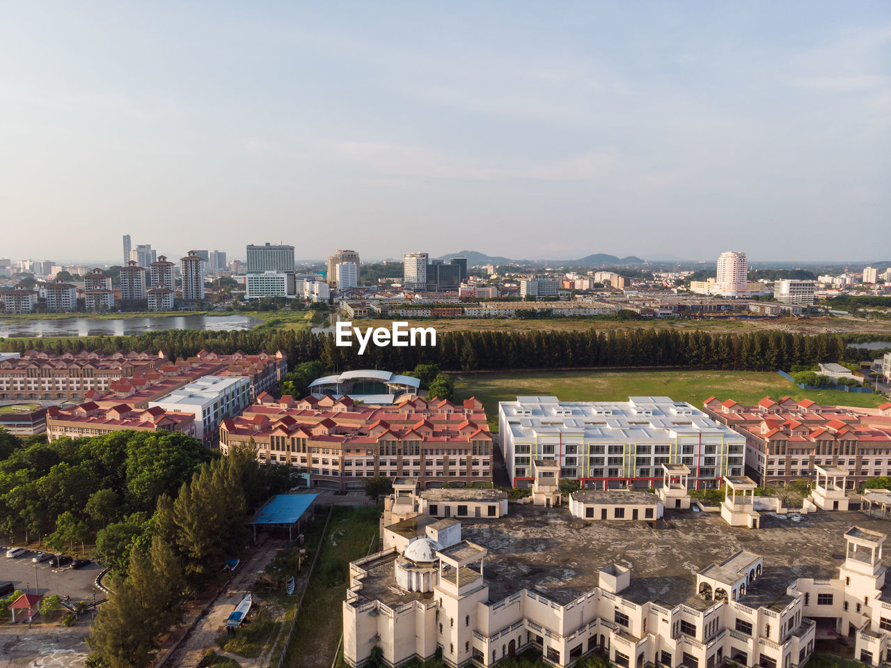 HIGH ANGLE VIEW OF CITY BUILDINGS