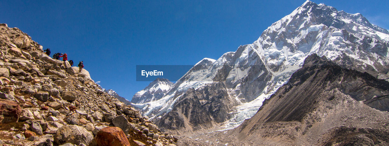 Panoramic image of mountains during winter