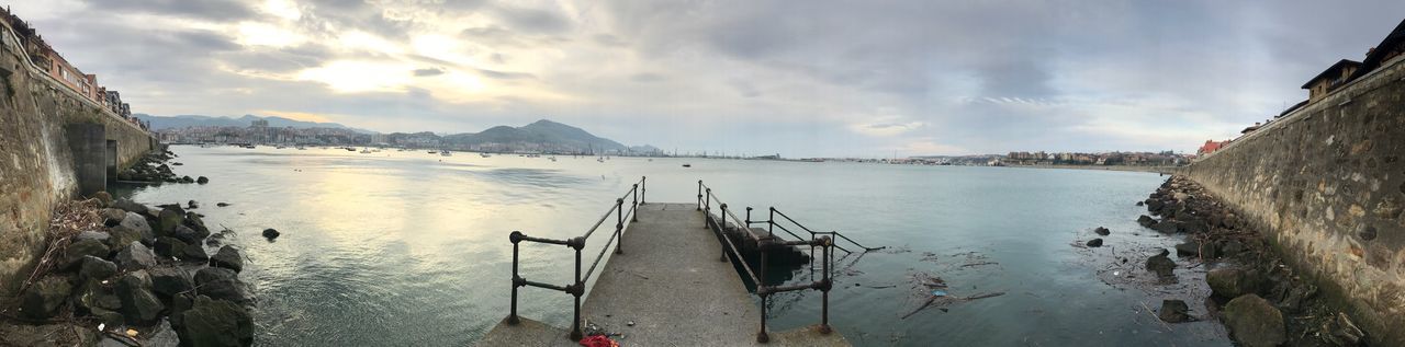 Panoramic view of lake against sky