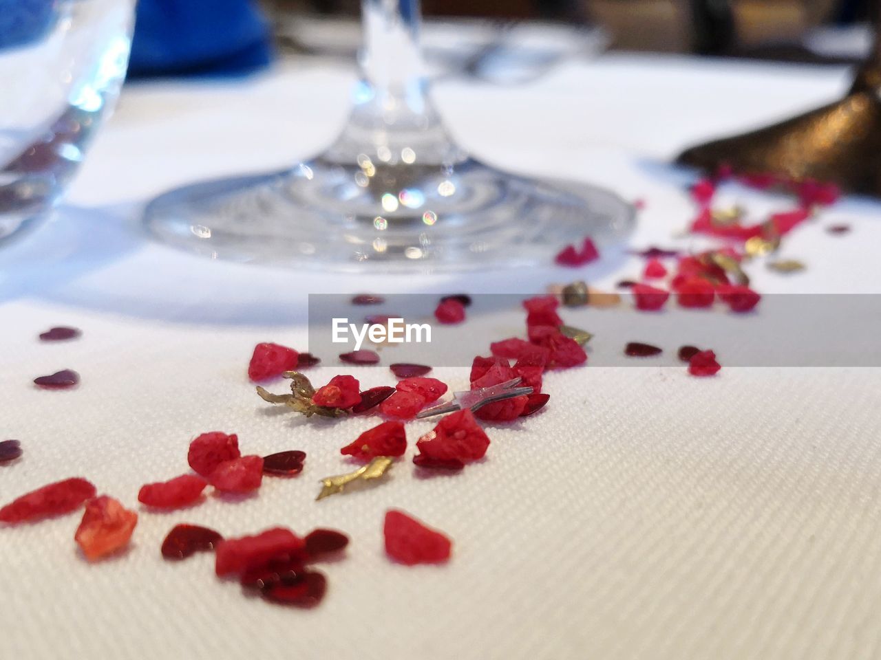 Close-up of decorations on table