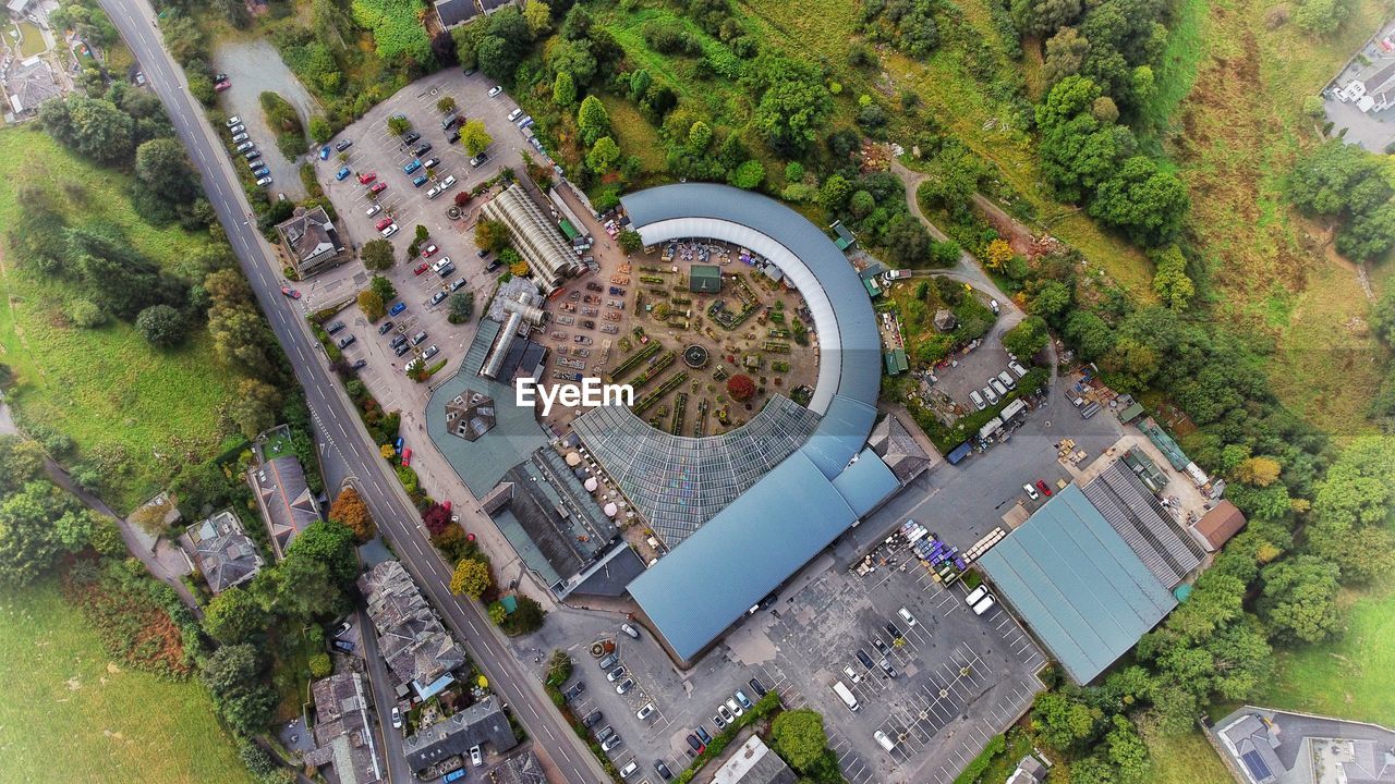 Hayes garden world, lake district from above