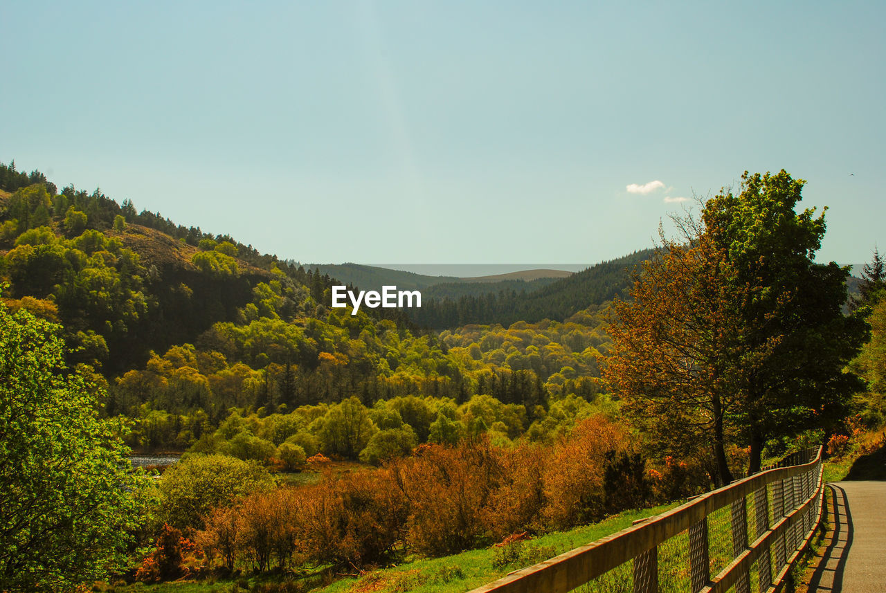 Scenic view of landscape against sky during autumn