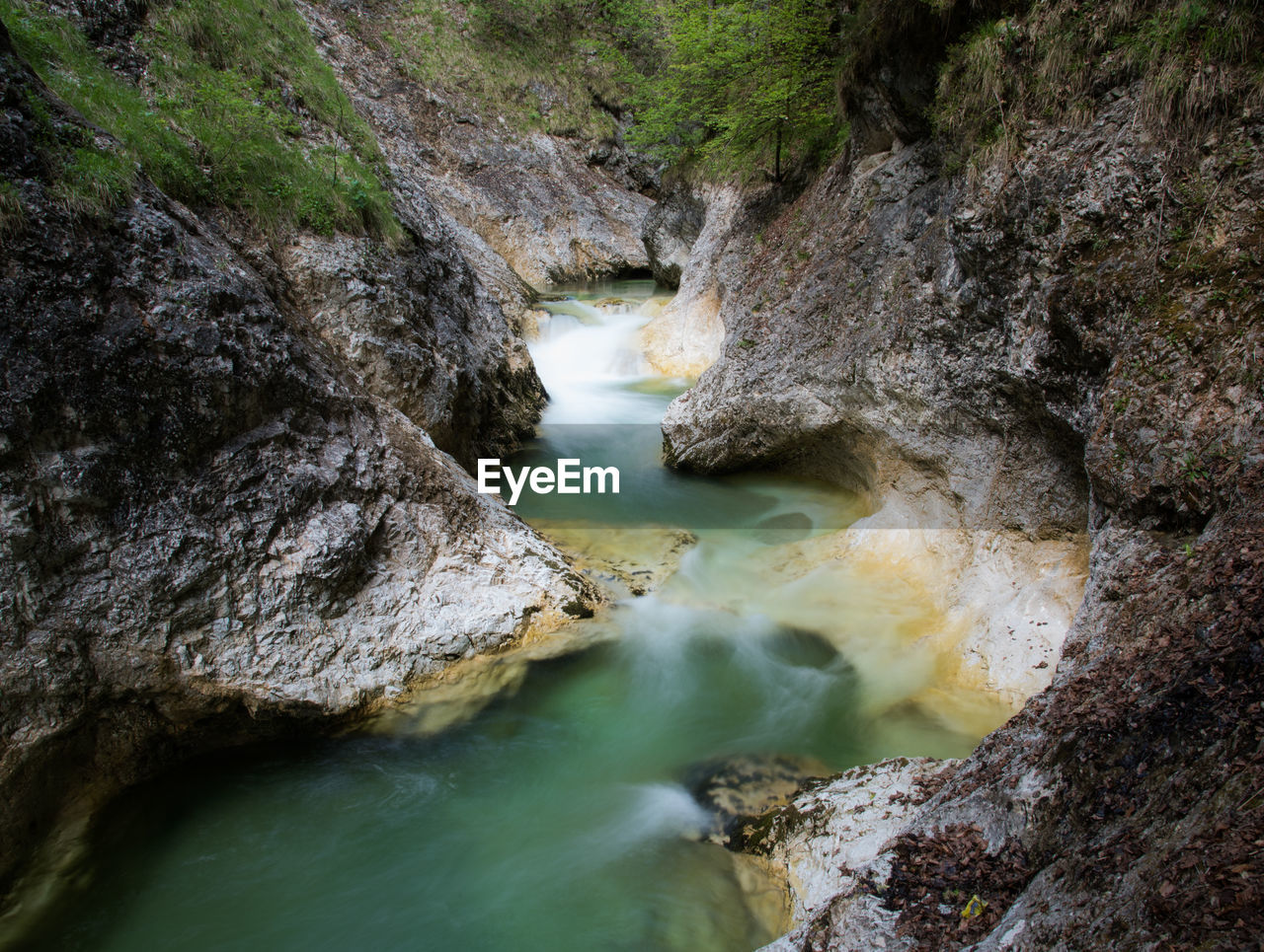 River flowing through rocks